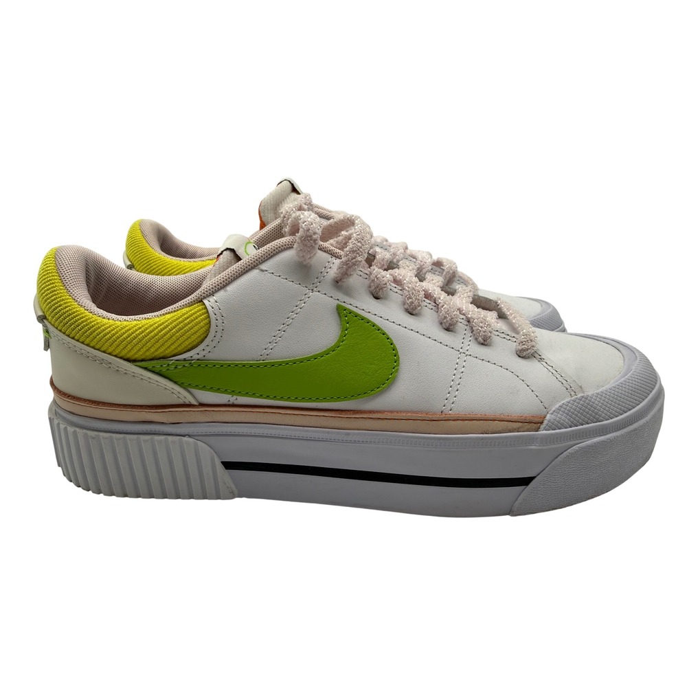 Nike Court Legacy Lift Womens 9 White Green FD0872-100 Excellent Platform Shoe - Picture 5 of 10